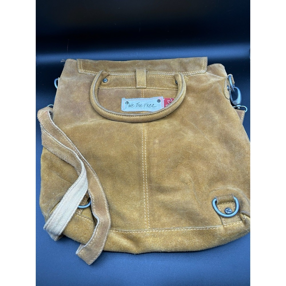 Free People We The Free Paris Convertible Leather Backpack Suede Finish Boho - Picture 3 of 6